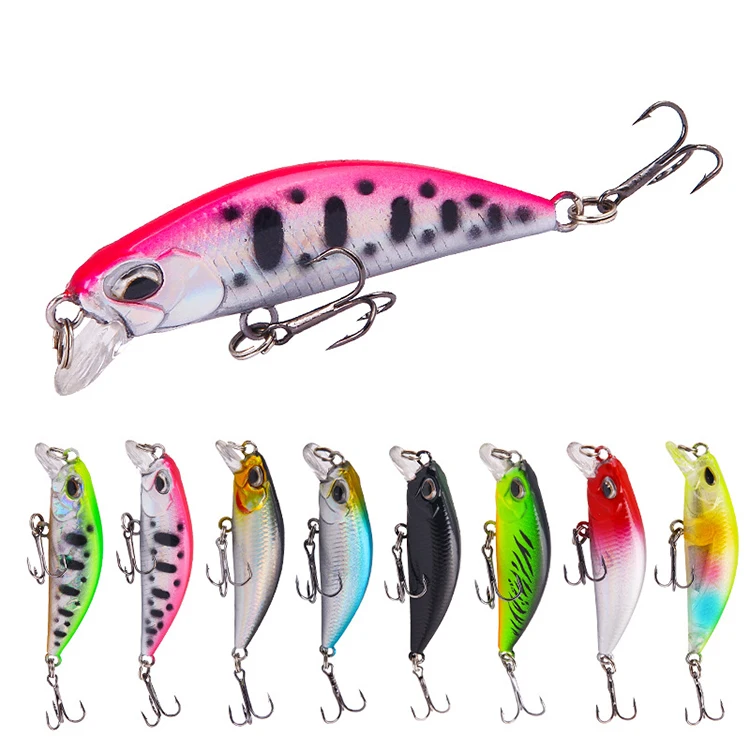 

WEIHE Minnow Fishing Lures Hard Bait 5.7cm 5.3g Jig wobbler Bass Pike Lure Plastic Artificial Baits for Fishing Tackle Crankbait, 8 colors