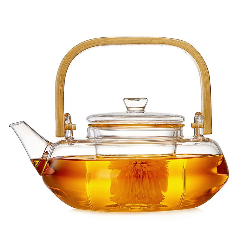 

Coffee & Tea Sets personalized clear heat resistant flower pot ,glass tea pot
