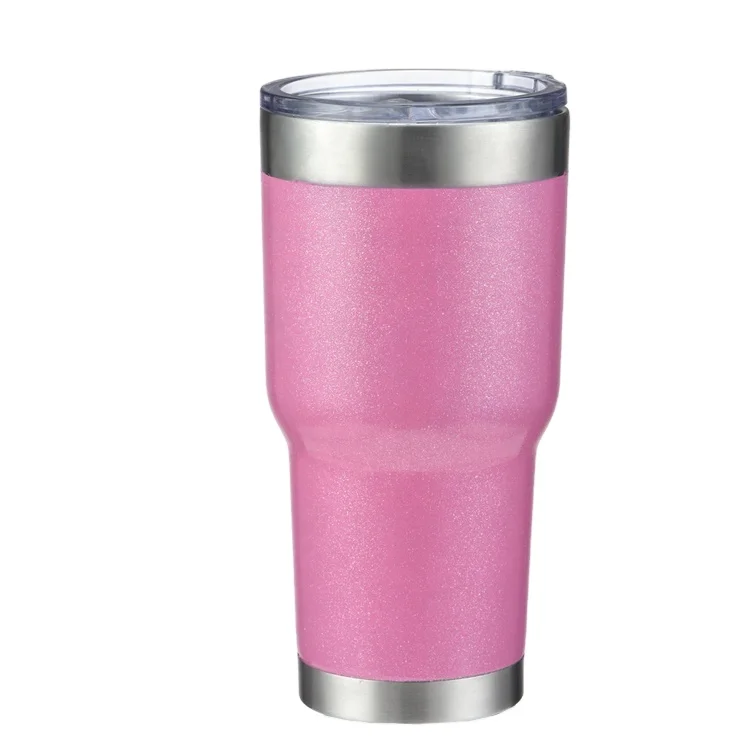 

customize sublimation printed stainless steel vacuum coffee mug wholesale vacuum insulated wine glitter matte tumbler with straw, Any color is available