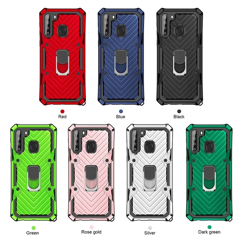 

TPU PC Car Mount Magnetic Back Cover Shockproof Hard Phone Case for Samsung galaxy A21, Multi colors
