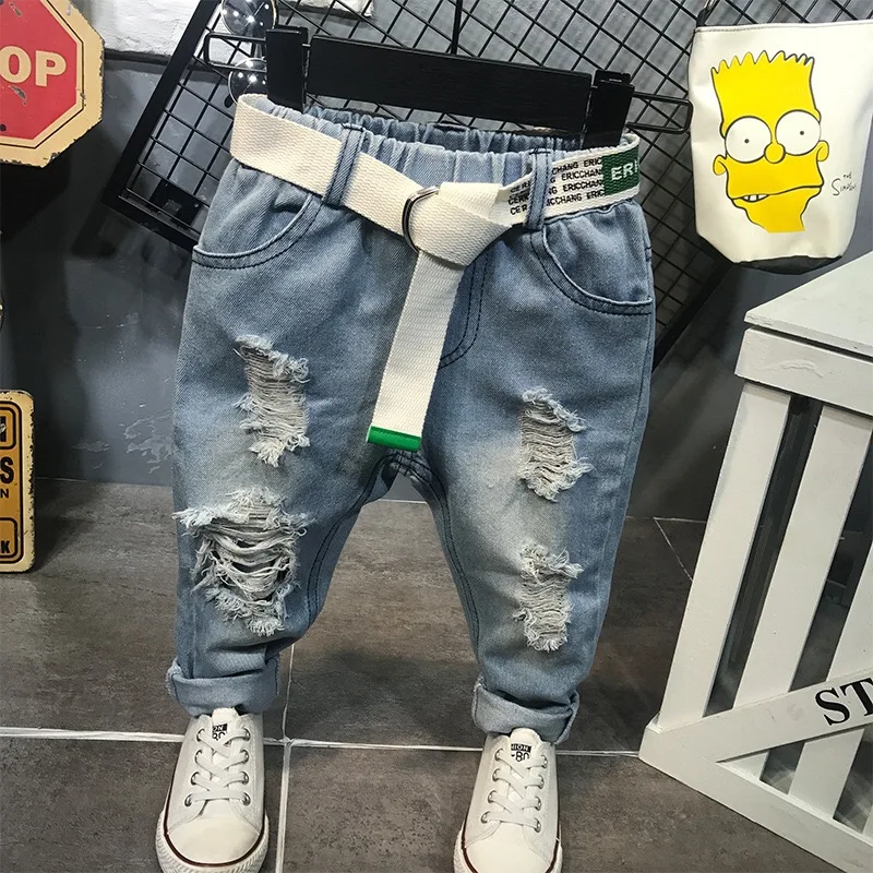 

Wholesale toddler boys casual ripped jeans without belt, Picture shows