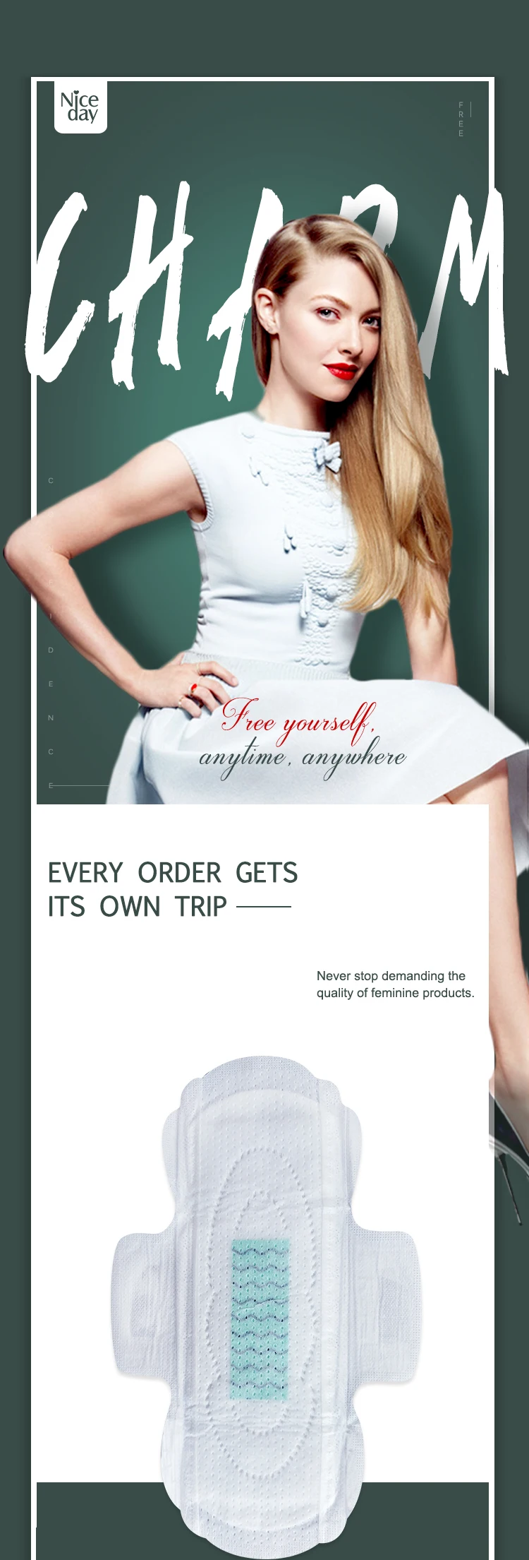 Niceday Day Use Anion Sanitary Napkin Best Sanitary Pads For Women In