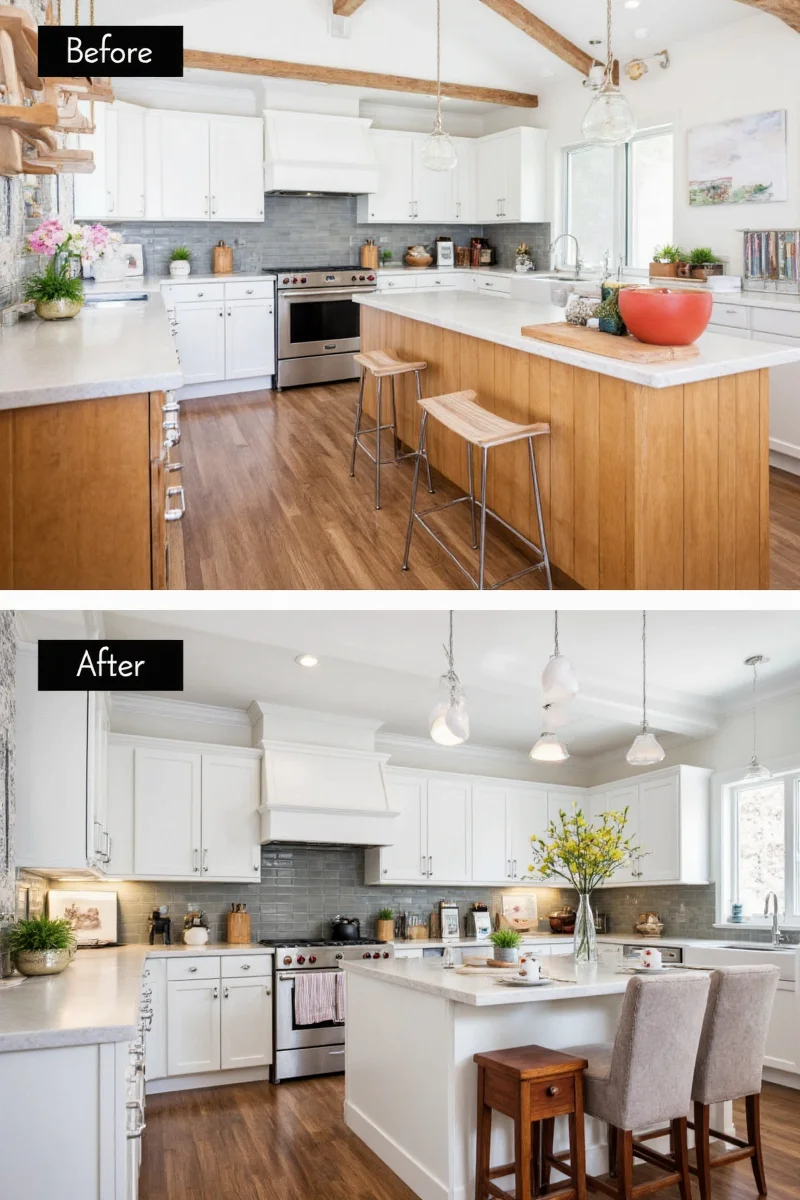 Kitchen before remodel - outdated cabinets
