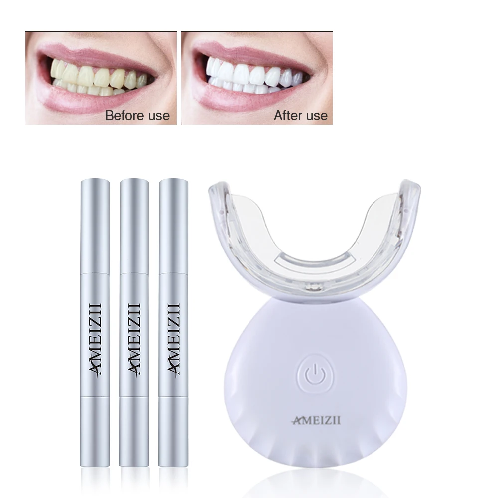

AMEIZII Tartar Remover Teeth Whitening Lamp Kits Wireless Tooth Whitener Care LED Light Blanqueamiento Dental Bright White Gel