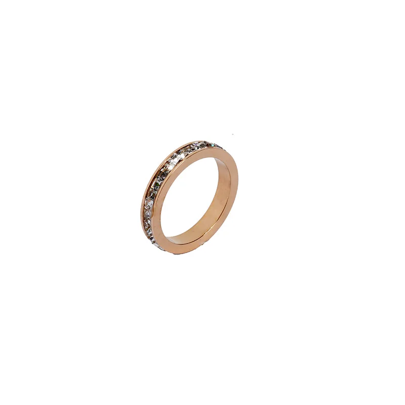 

Korean style titanium steel full diamond fashionable flowers index finger knuckle ring women