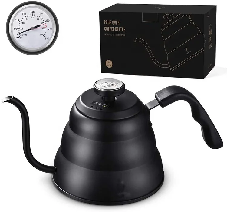

Stove and Fire Soulhand Pour Over Coffee Kettle with Built-In Thermometer with Gooseneck Spout Stainless Steel Coffee Tea Pot, Customized color