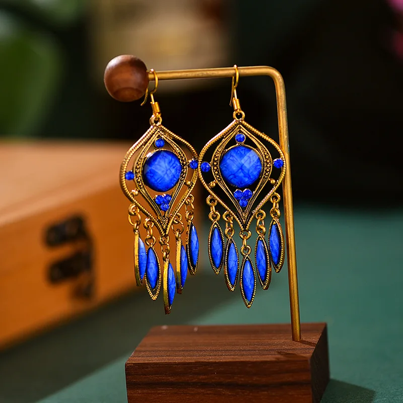 

2023 Fashion New Creative Colorful Geometric Earrings Gold Plated Wholesale Bulk Jewelry