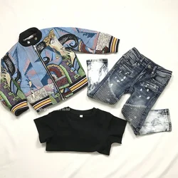 wholesale price high quality kids fall clothing 2021 elastic biker baby boy jeans popular fashion boys clothes teen jeans