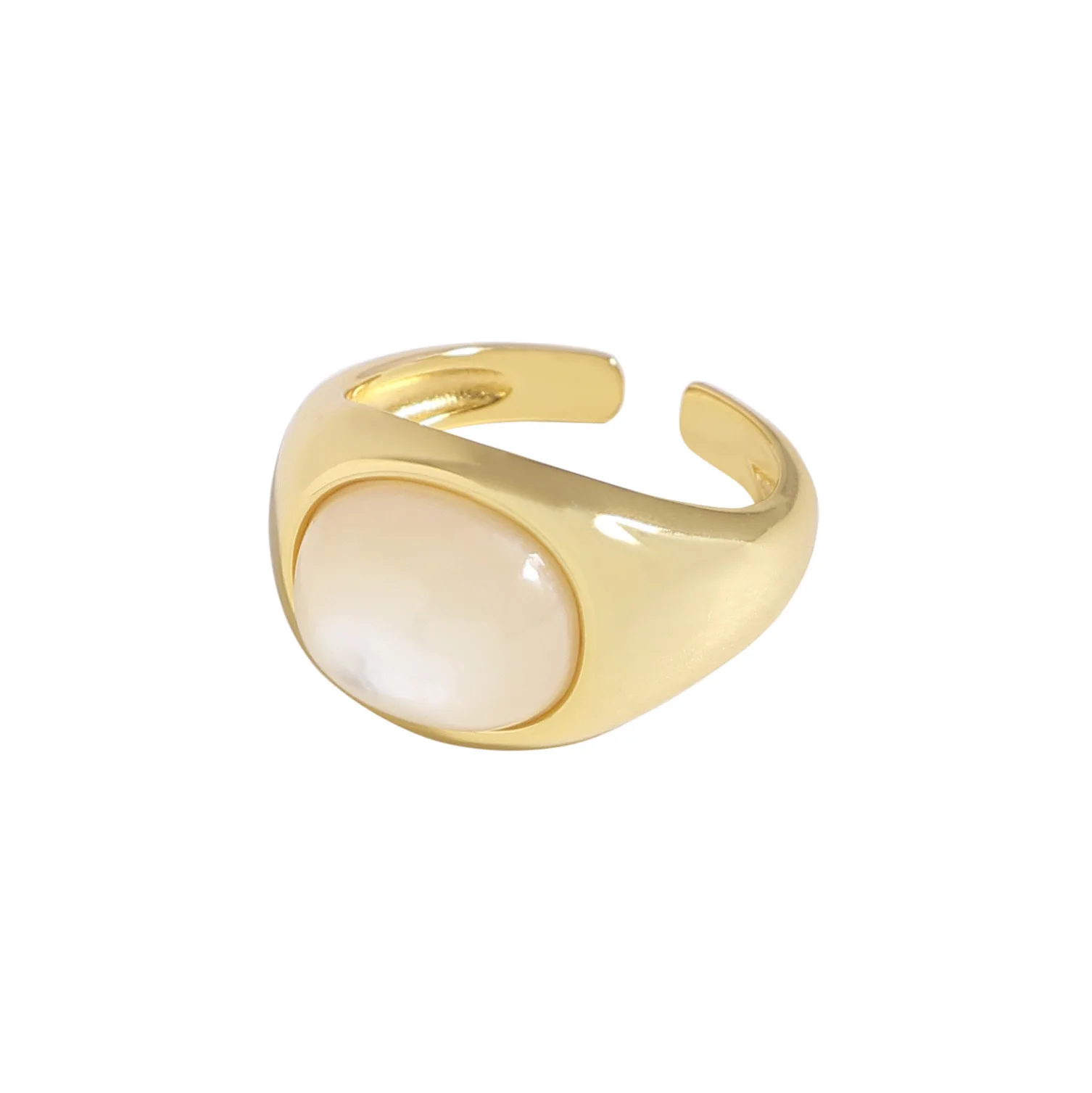 

VIANRLA 925 Sterling Silver Ring Minimalist Style Valuable 18K Gold Plated Agate Ring Support Dropshipping Free Laser Logo