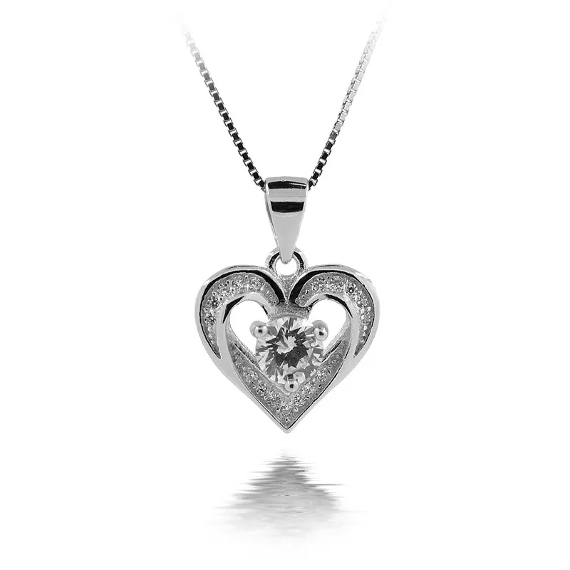 

Bulk Wholesale S925 Plain Silver Necklace Pendant Heart Pendant Silver Jewelry