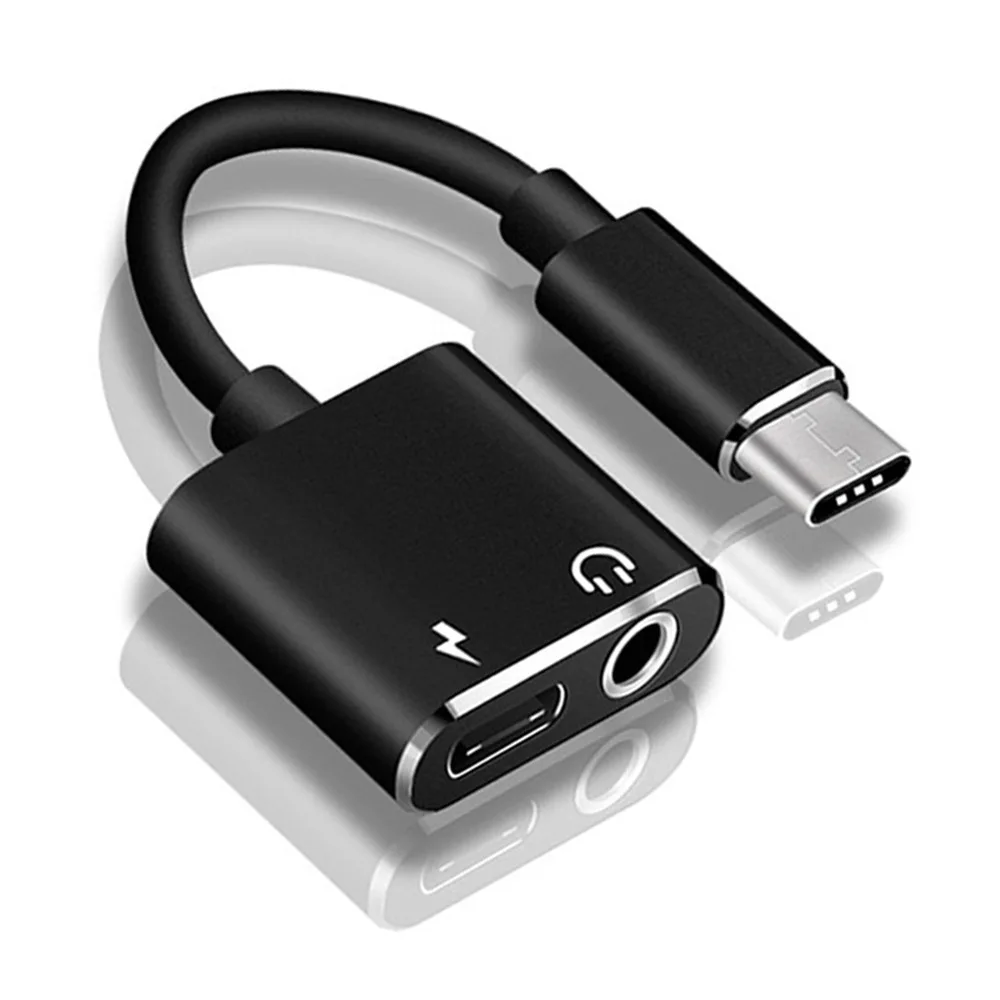 

USB Type C To 3.5 mm Earphone Jack Adapter 2 in 1 USB C Aux Audio Cable Converter Charging Splitter Headphone Adapter, Black/sliver/rose gold/gold