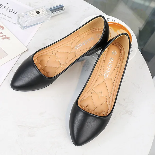

2020 Flat Pump Pointed Toe Shoes Comfortable Slip-On Flat Women Casual Ladies Flat, Picture color