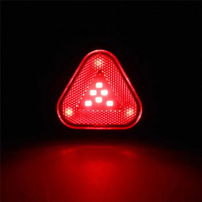 Triangle Bike Warning Taillight Safety USB Rechargeable Cycling Light Red Flash Light Bicycle Rear Lamp with Built-in Battery