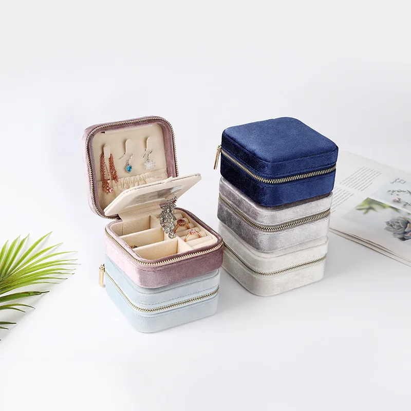 

New design travel velvet earrings rings necklace jewelry jewellery pouches packaging protection tray storage boxes bags