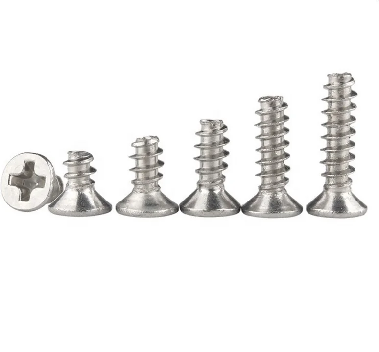 COUNTERSUNK FLAT TAIL SELF TAPPING SCREWS TAPPERS 304 STAINLESS STEEL M2-M4 