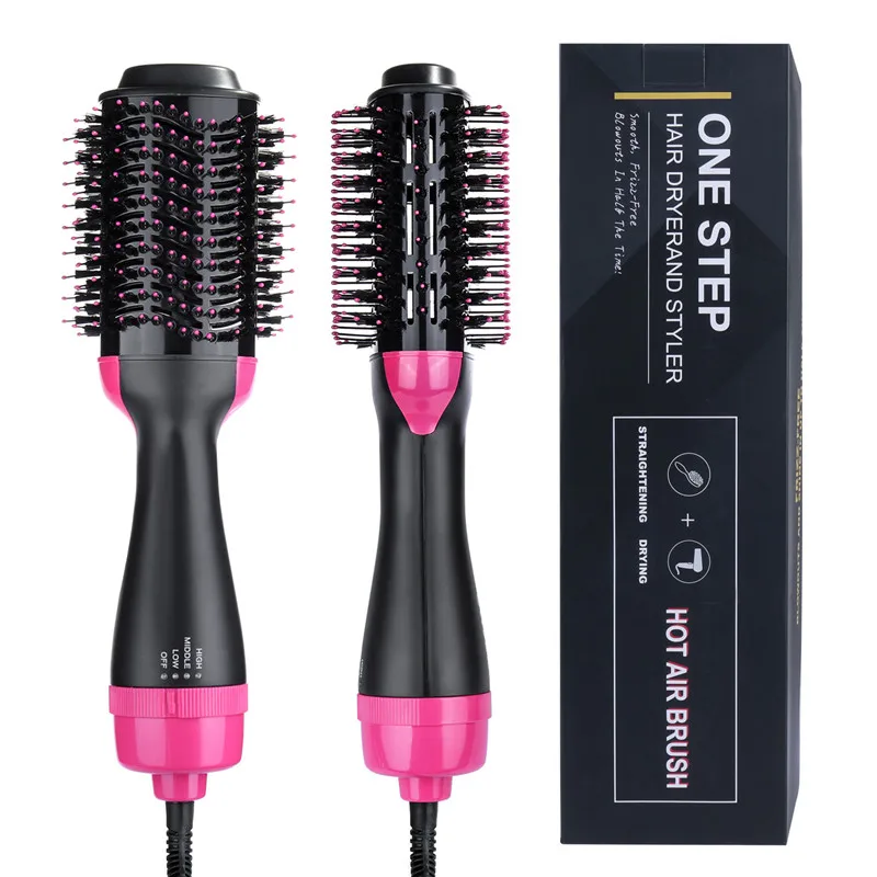 

Wholesale One-Step Hair Dryer and Volumizer Hot Air Brush, Pink/oem
