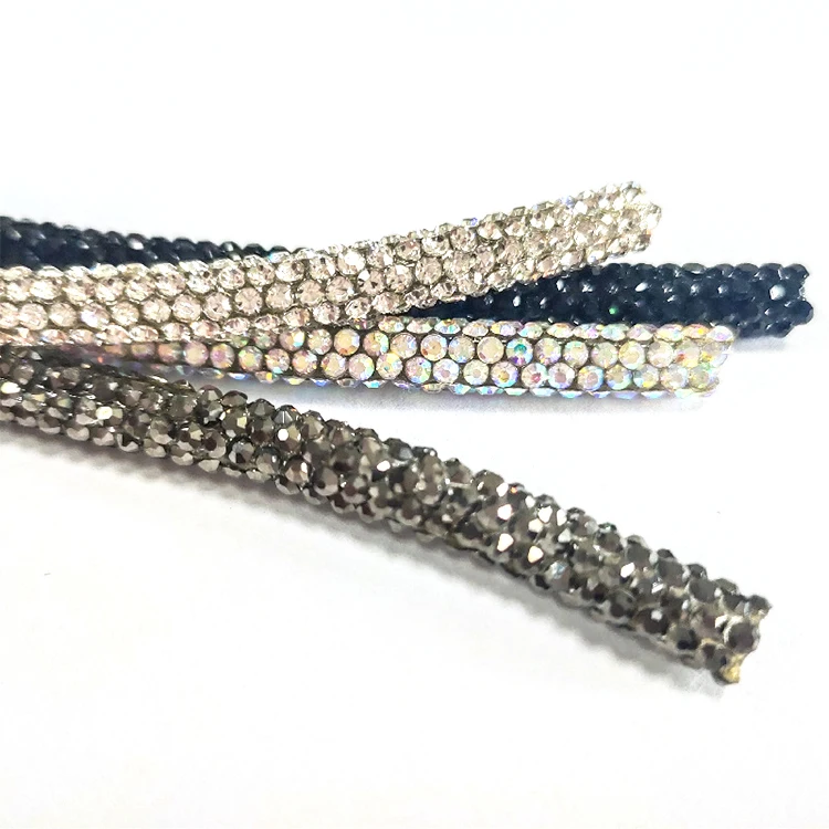 

Popular Dense Diamond Tube Chain Fashion Round Rhinestone Shoelaces