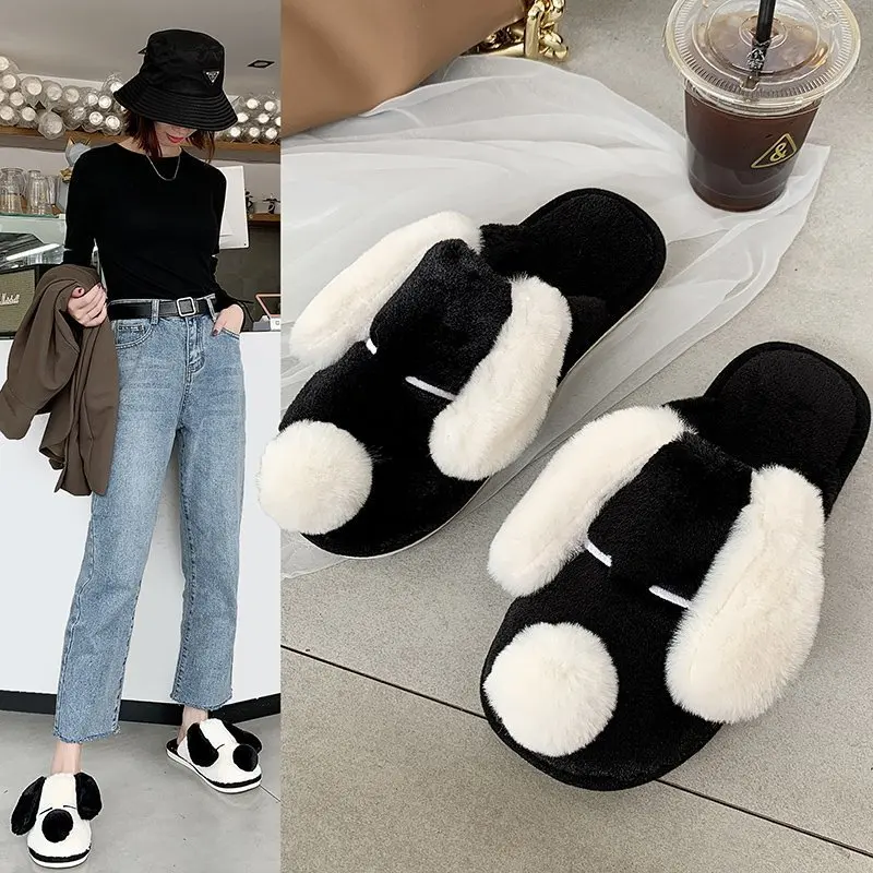 

2020 winter cotton slipper Indoor warm girl cartoon dog fluffy slippers