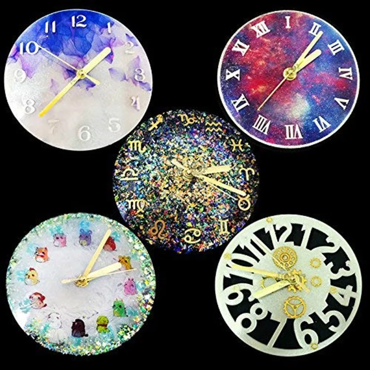 

DIY Epoxy Clear Clock Silicone Resin Liquid Mold and Clock Resin Moulds,GJMJ046, Transparent white