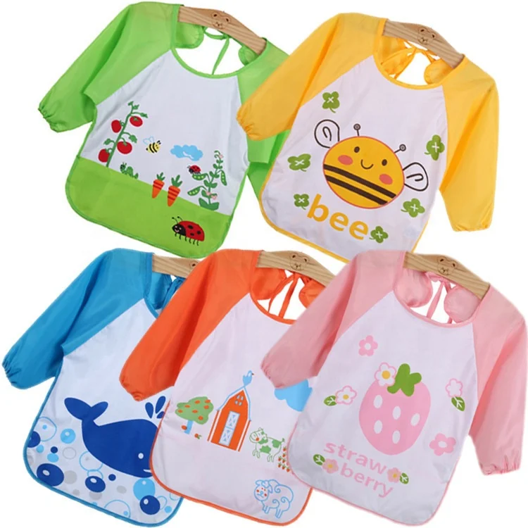 

Cute Baby Bibs Waterproof Long Sleeve Apron Children Feeding Smock Bib Burp Clothes Soft Eat Toddler Clothing
