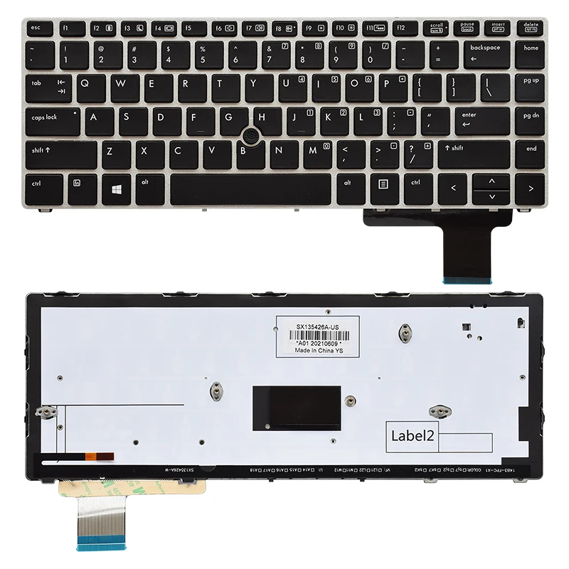 

China Manufacturer Wholesale US Laptop Backlit Keyboard for HP Elitebook Folio 9470M 9480M, Black