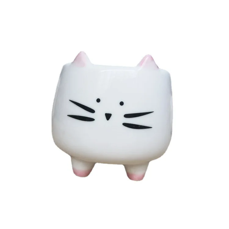 

Simple and fashionable Nordic ceramic succulent plant flower pot animal cat ornament small gift decoration, Customized color