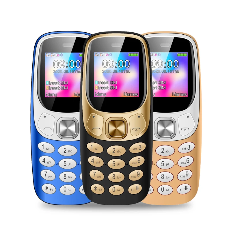 

Mini pocket 1.33 inch bar Phone 2G Feature phone dual SIM dual standby small mobile phone, Black,blue ,gold