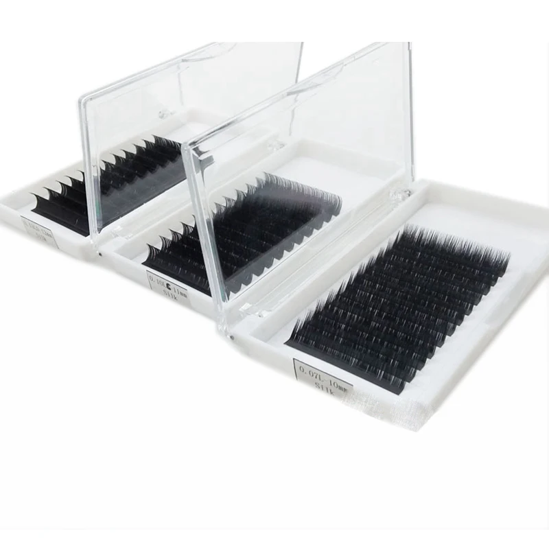 

cashmere lash extension vendor supplies eyelashes individual russian volume mink eyelash extension trays, Black