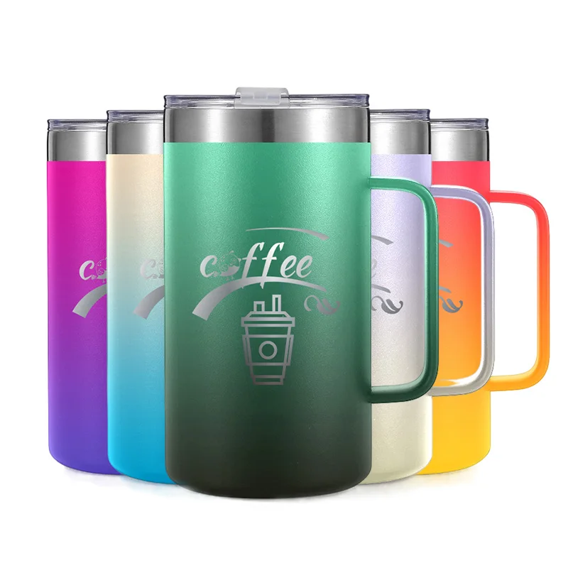 

14oz Stainless Steel Vacuum Insulated Beer Tumbler Double Wall Coffee Cup Water Cup with Handle and Lid, Customized color