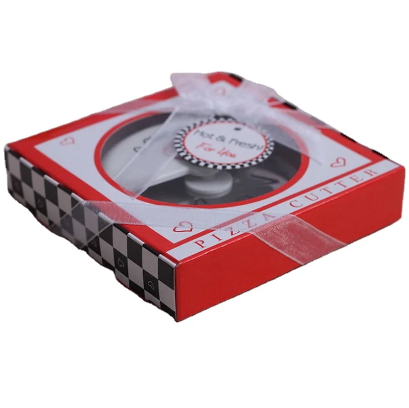 

ZYZ164 European Style Creative Wedding Gifts Stainless Steel Love Pizza Cutter Pizza Round Knife Gift Box, White