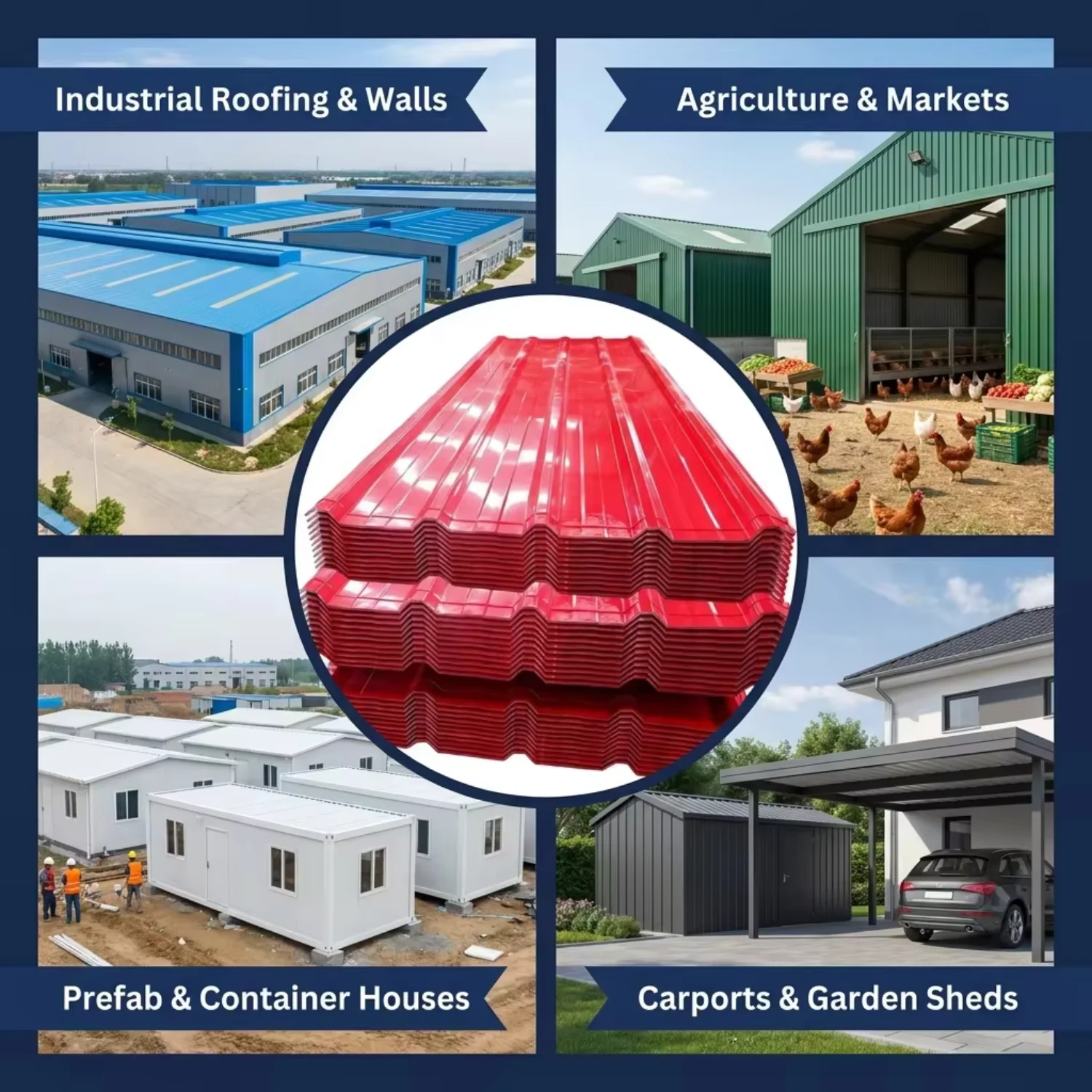 Color Coated Zinc Galvanized Metal Roofing Corrugated Steel Sheet 0.6mm