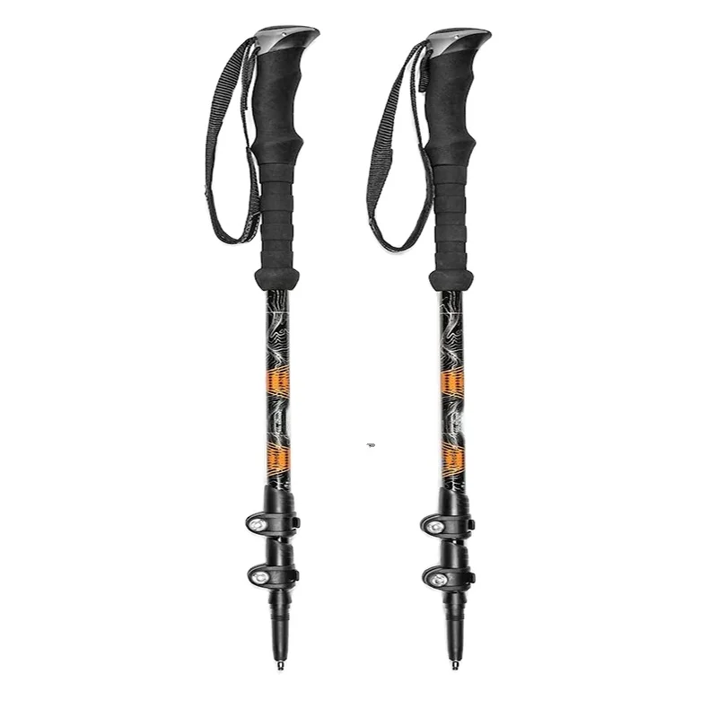 

Trekking Poles Aluminum Hiking Walking Sticks with Adjustable Locks Expandable to 54" mountain climbing stick