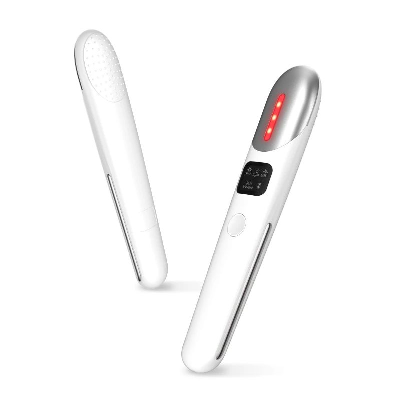 

New rechargeable EMS Eye Care Massage portable Facial Beauty massage device, White/pink