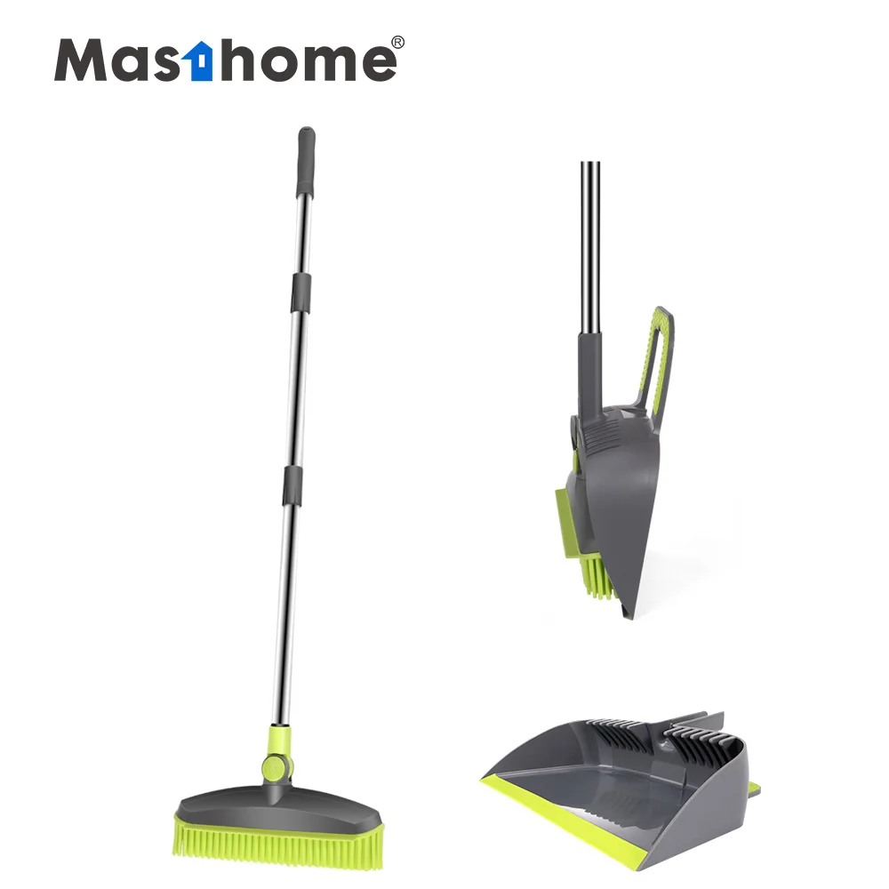 

Masthome Stainless Steel Long Handle Household Floor Sweeper Plastic Broom And Dustpan Set