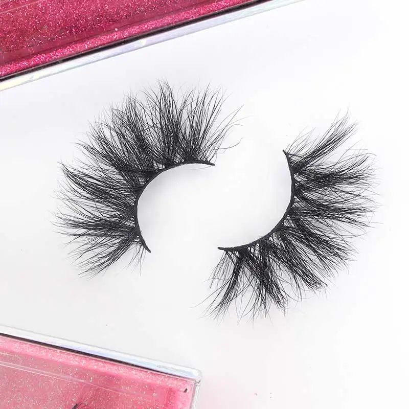 

lashes3d mink wholesale vendor 3D Mink Eyelash Full Strip Lashes 25mm false eyelash eye lashesh box, Black