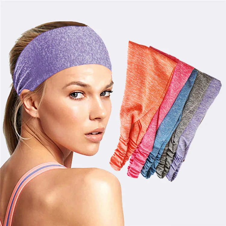 

Workout Headbands for Women Men for Sports Fitness Exercise Tennis Running Gym Dance high elastic wide sports headband, As picture