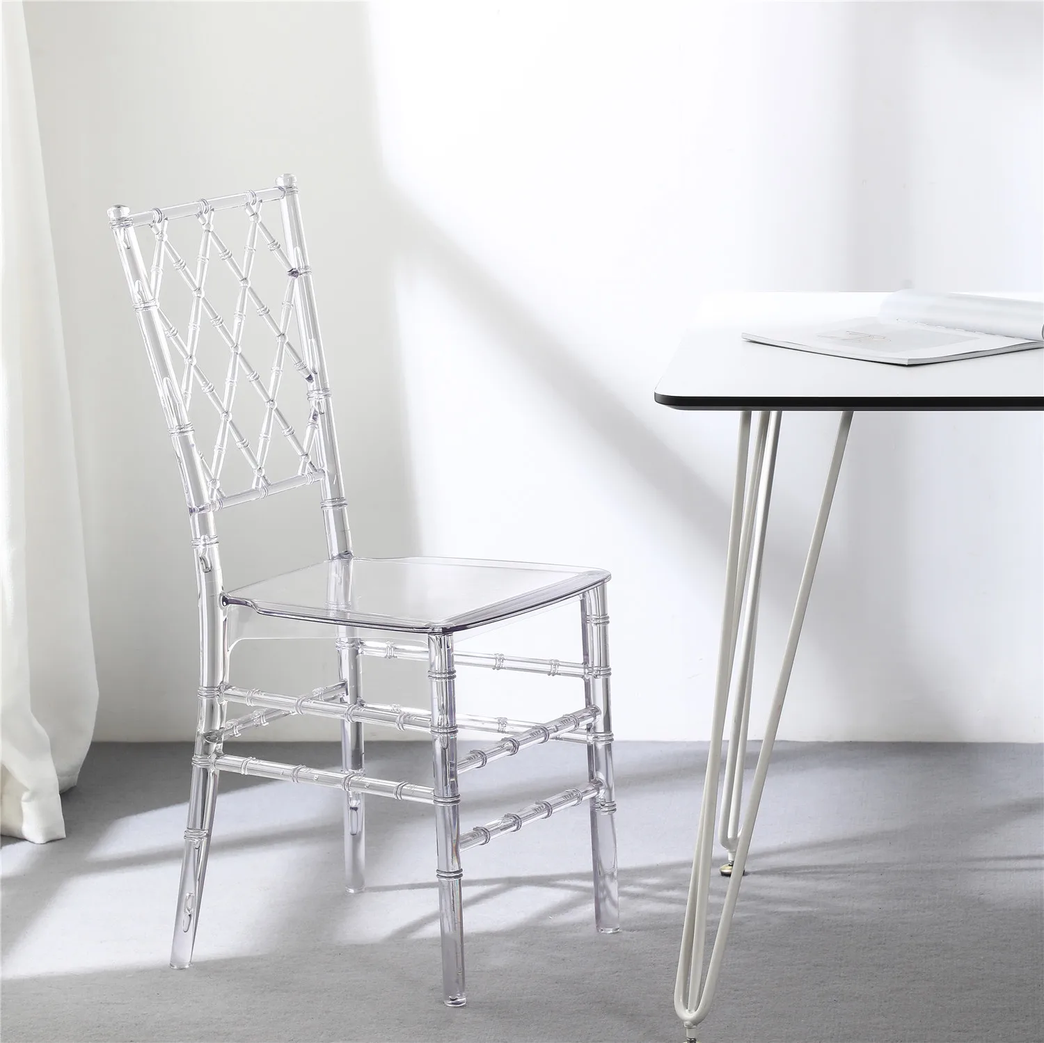 批发宴会活动派对婚礼古董塑料透明透明蒂芙尼椅子出售