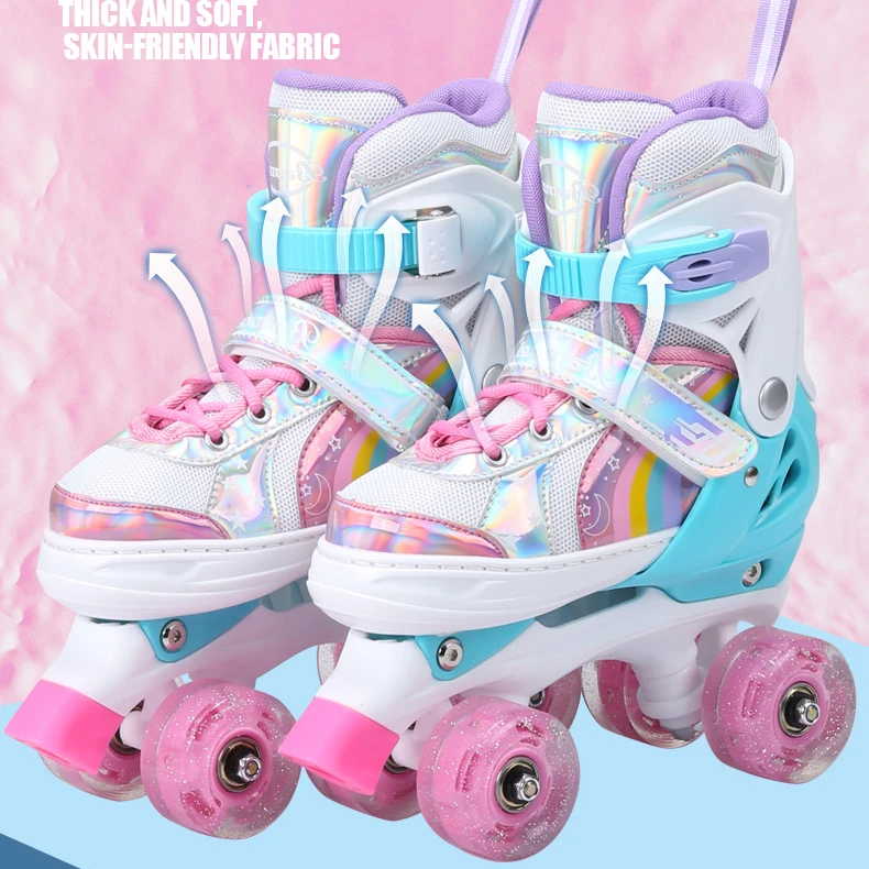 

EACH Wholesale Roller Skates Rental Quad Roller Skates Shoes For Kids Adjustable 4 Roller Skate