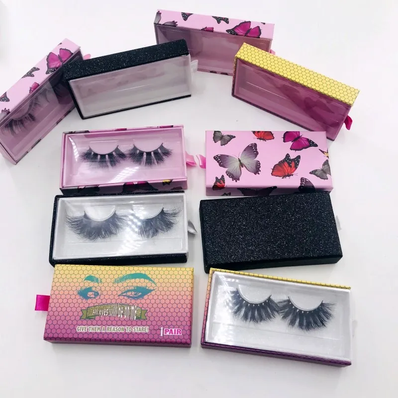 

25 mm fluffy mink eyelash package pull and push eyelashes case magnetic glitter logo custom lash case, As pics show