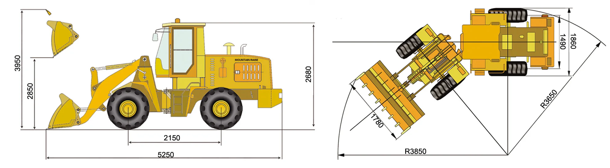 Garden miniloader wheel loader mini