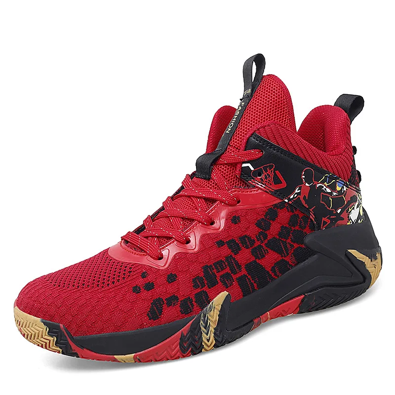 

2021 Men's Casual Fashion Sneakers High-Top Stretch Breathable Fabric Soft Bottom Damping shoes men sport Basketball Shoes, 3 colors