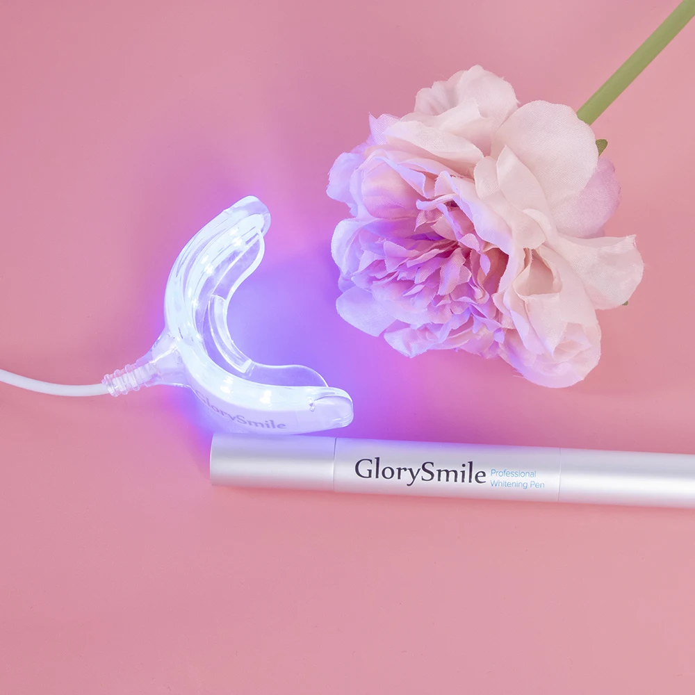 

home used GlorySmile blue red cold 16 led lamp teeth whitening kits Private Logo