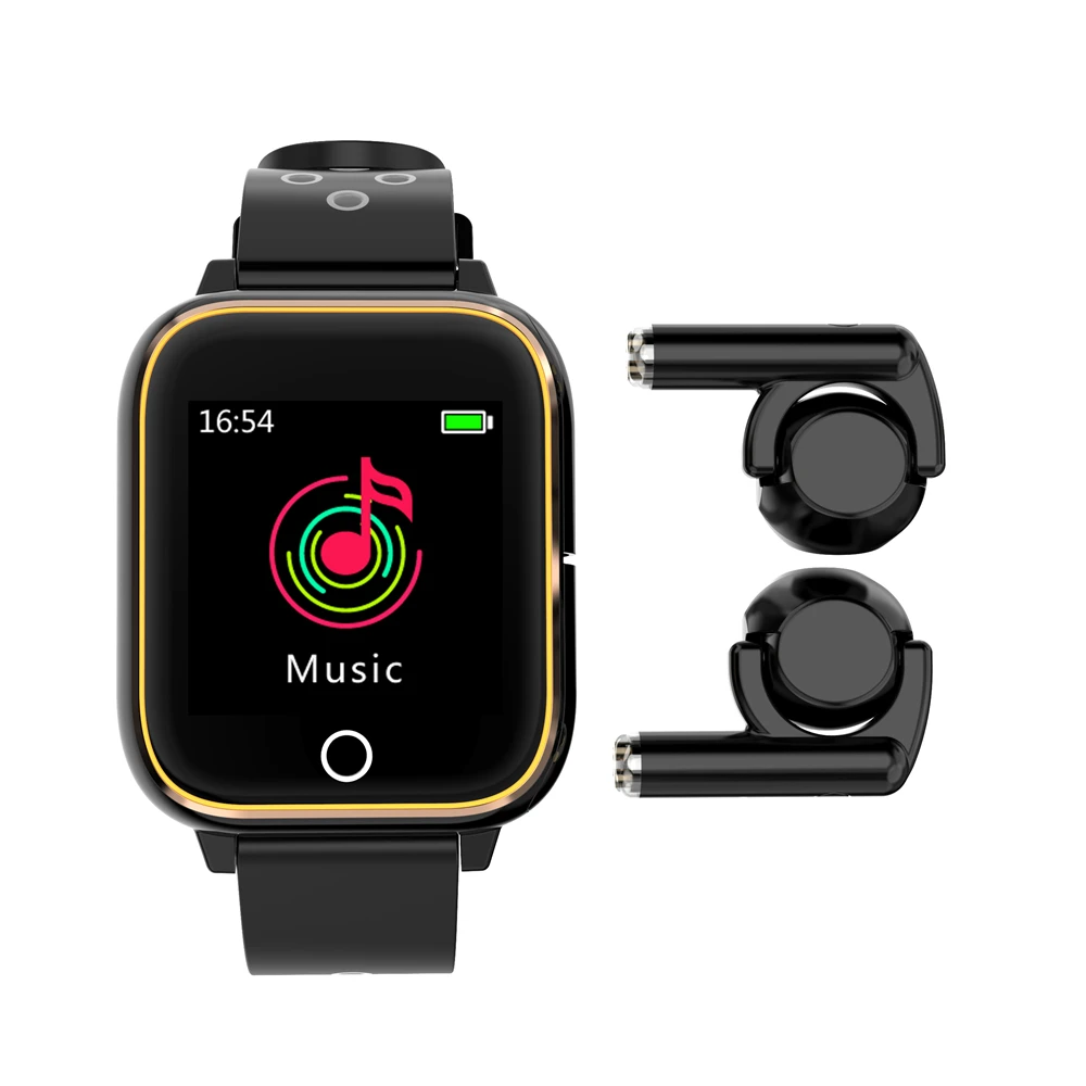 

M6 MP3 Music Smart Watch Earbuds 2 In 1 TWS Bluetooth Earphones Smart Watch With Earphone Included Answer Call