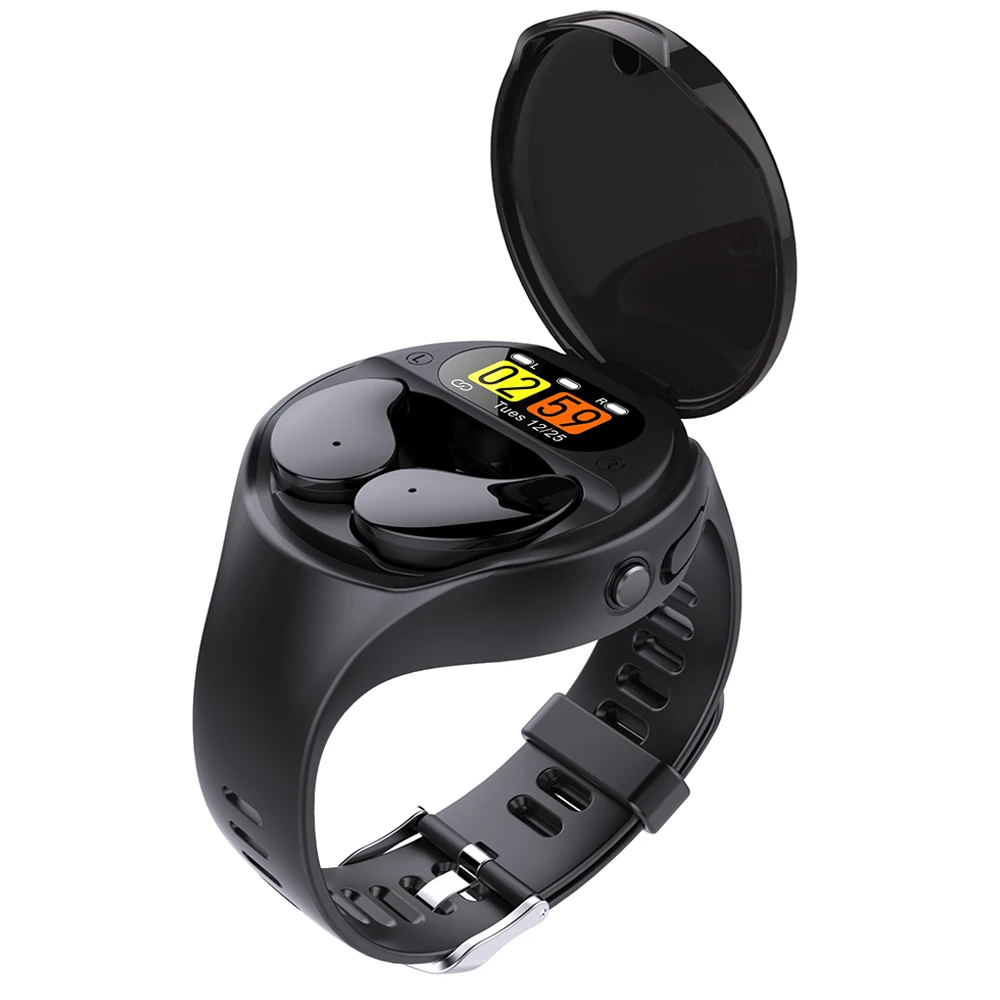 

Bluetooth waterproof smart watch heart rate detect inear earphone wireless