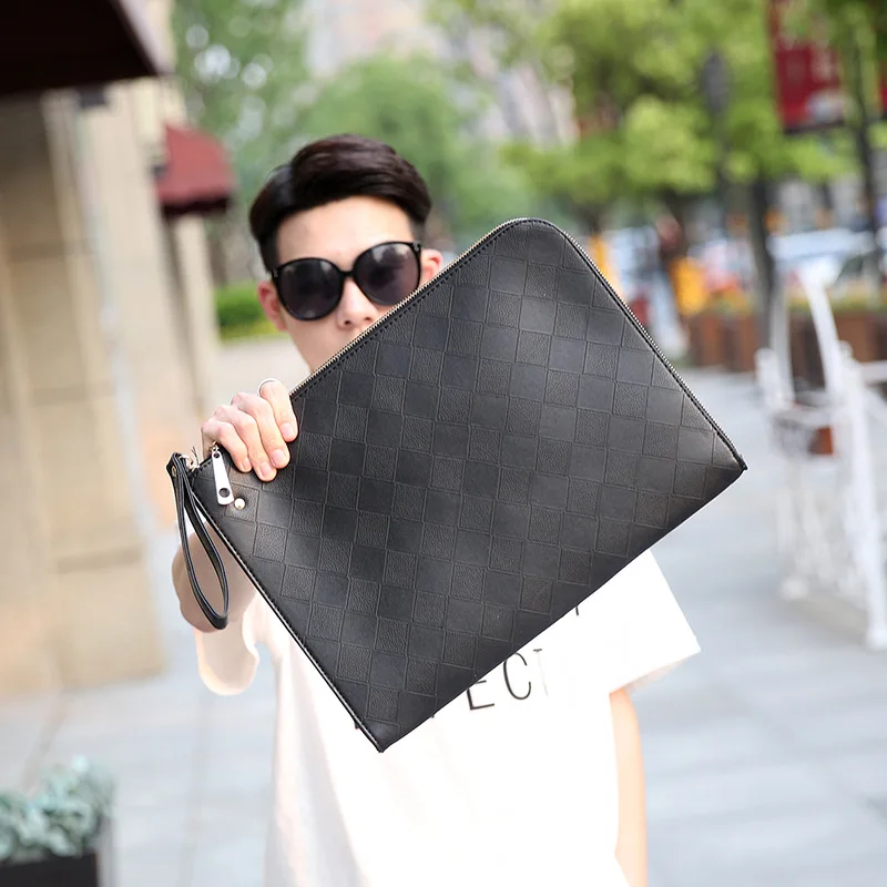 

Men's Embossed PU Leather Wristlet Bag Clutch Wallet Purse Cell Phone Case Wallet