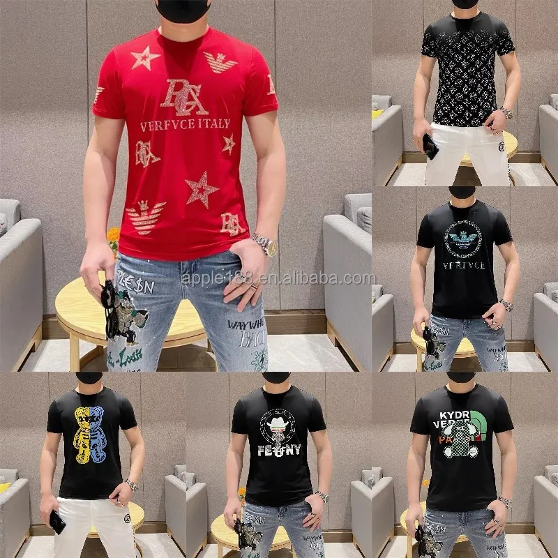 

Premium men's T-shirt custom printed embroidered embossed logo men's T-shirt, Customized color