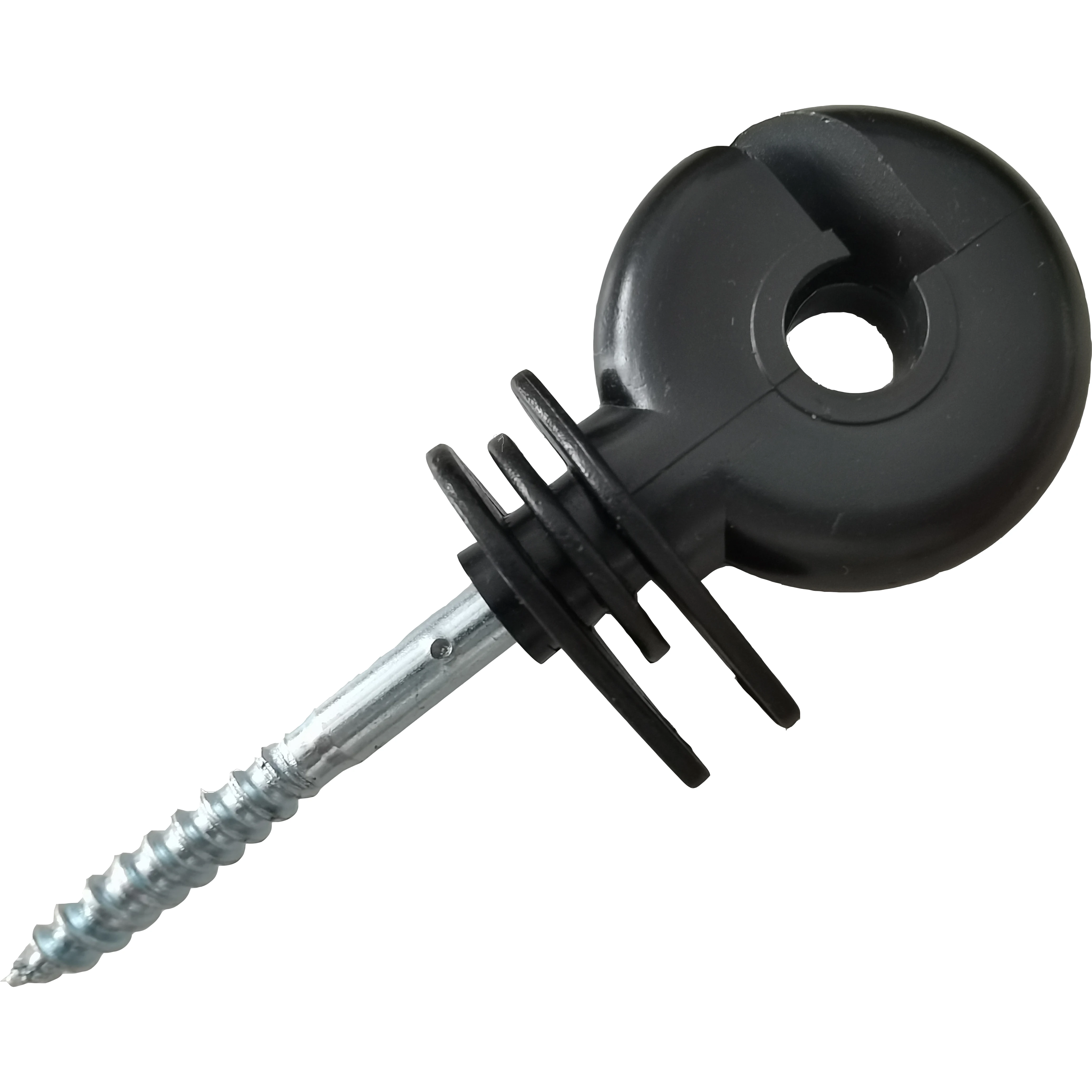 

Electric Fence Screw Insulator/ hot sale electric fencing wood post screw ring insulators black pack of 25