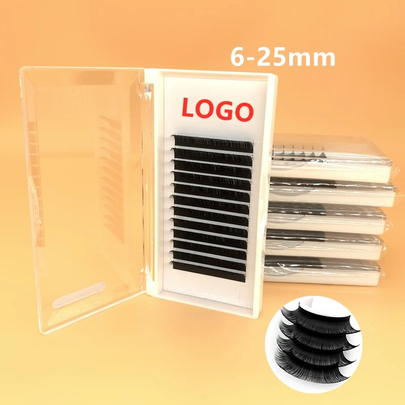 

Wholesale Good Quality Cheap Lash Extention 8-25mm C D Curl Natural Black Faux Mink Individual Eyelash Extension