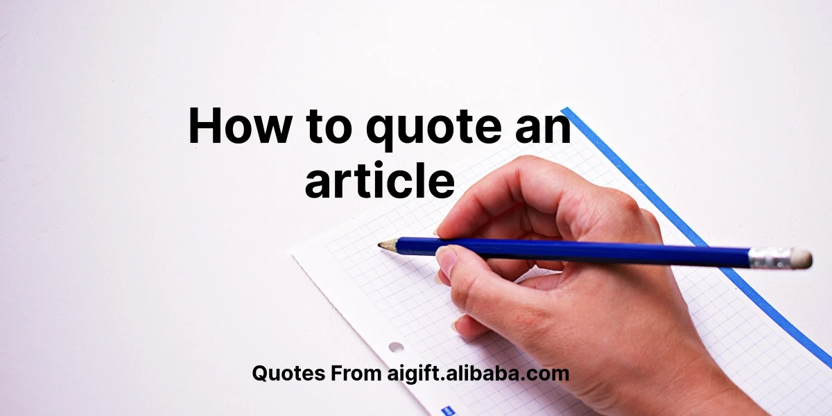 how to quote an article