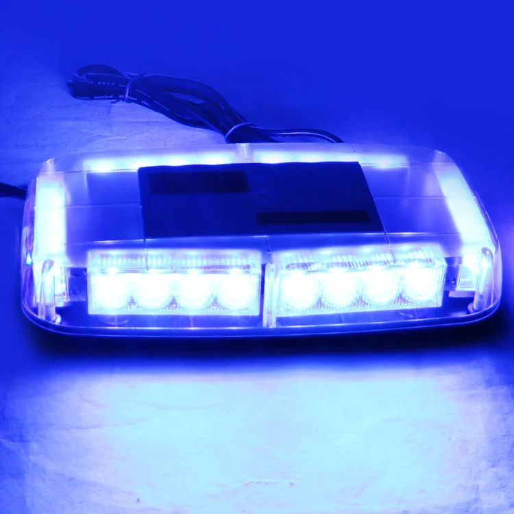 24W 28CM warning mini lightbar temporary use magnetic car roof blue led emergency light bar for police